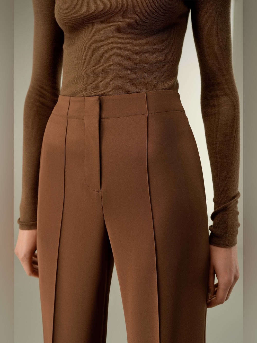 NWT Lilysilk Minimalist Silk Crêpe Pant Espresso - Picture 4 of 12